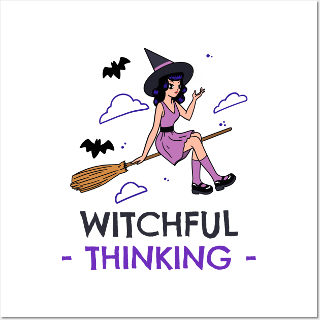 Witchful Thinking Halloween Wall Art by TCClothing